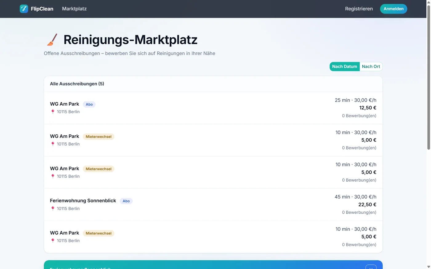 FlipClean – Was die Ausschreibung verrät