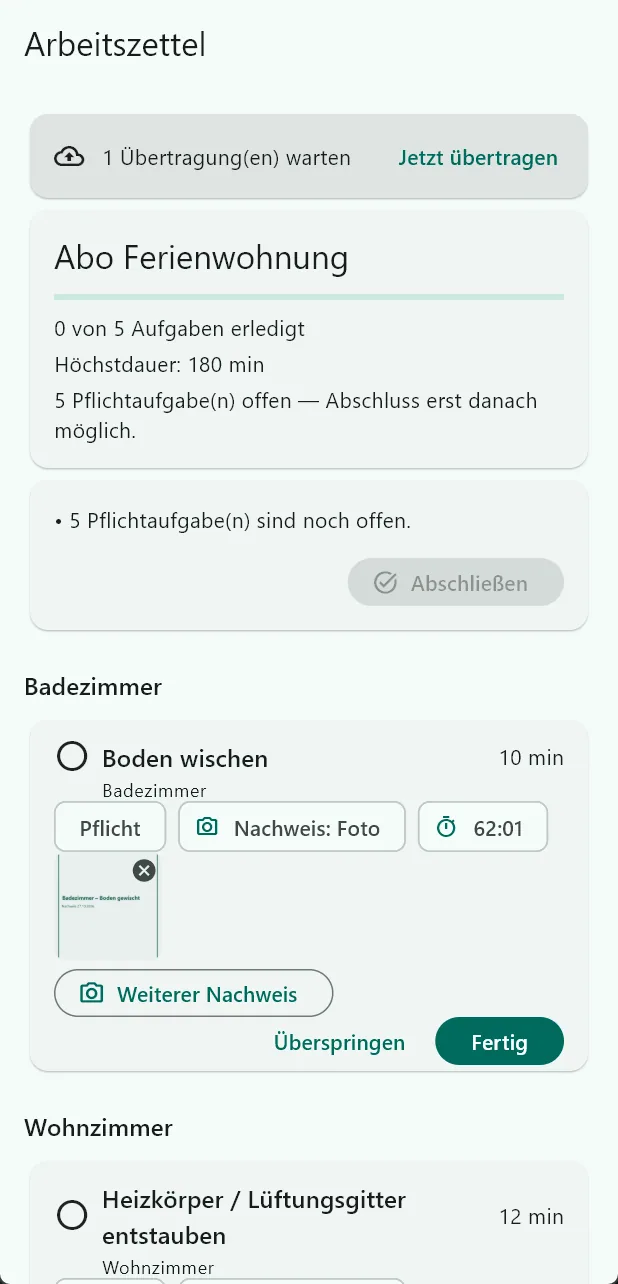 FlipClean – Nachweise erfassen